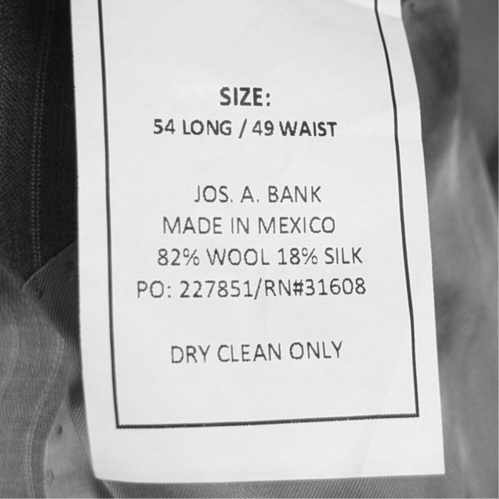 Jos A Bank Signature Mens 54L Gray Pinstripe Blazer Wool Silk Blend Sport Coat - Picture 5 of 6